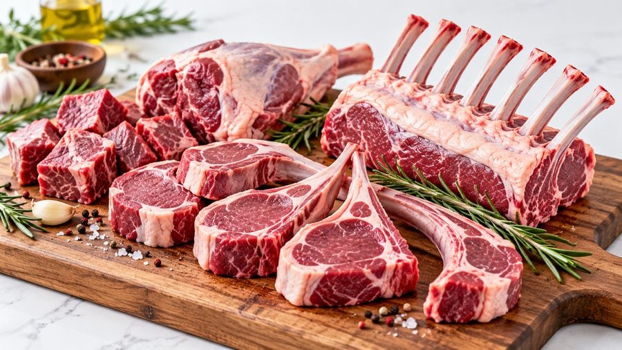 Fresh lamb cuts